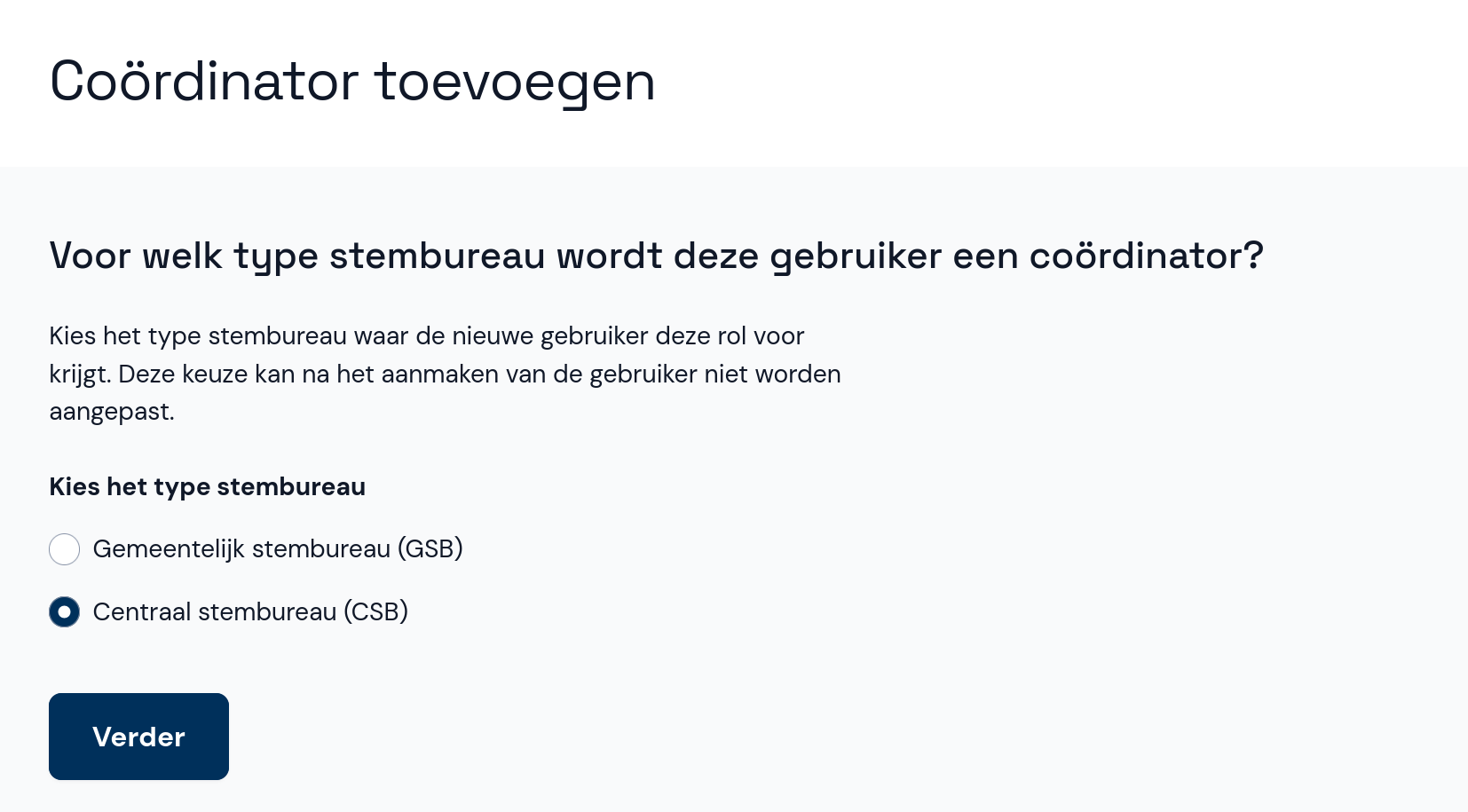 Type stembureau gebruiker
