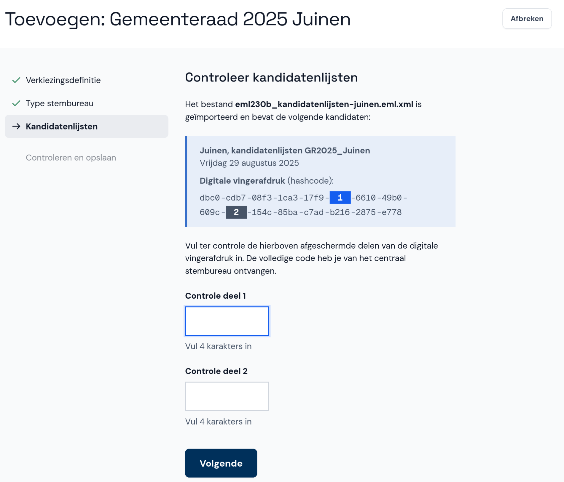 Kandidatenlijsten importeren