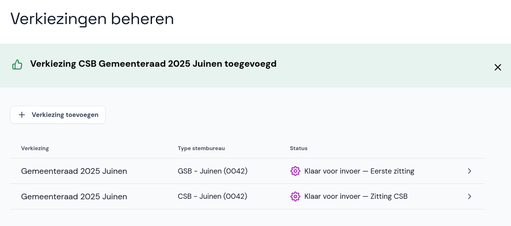 Verkiezingen beheren