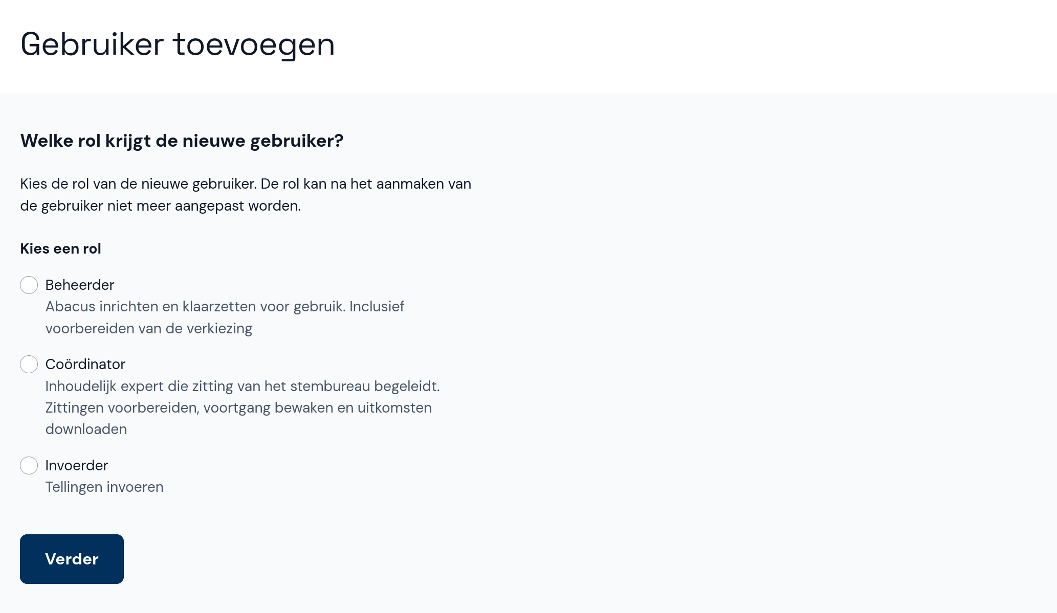 Rol van de gebruiker