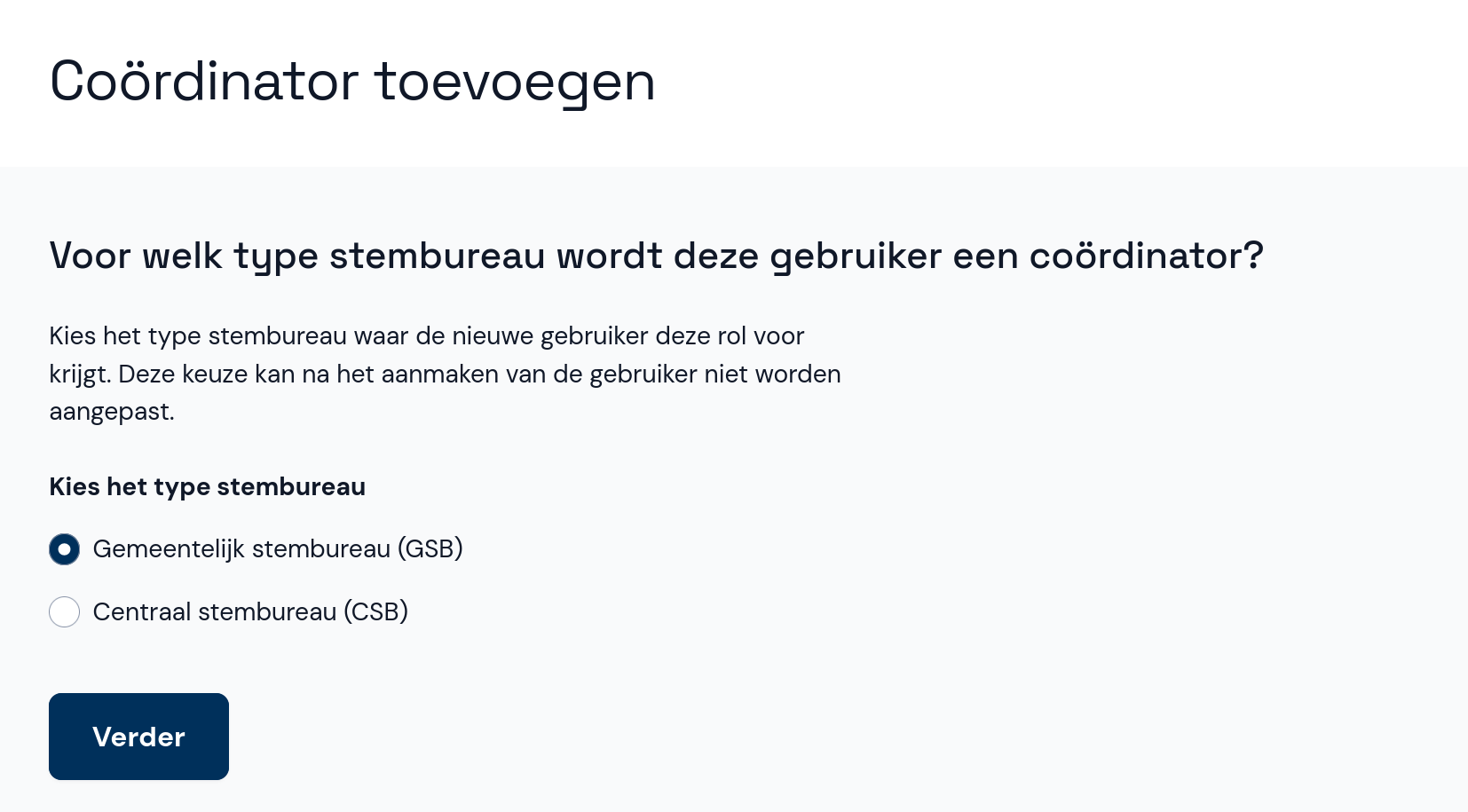 Type stembureau gebruiker