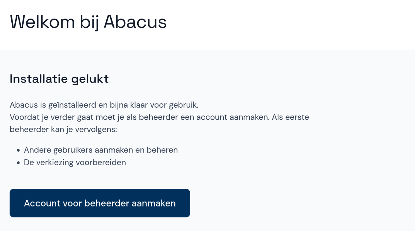Verkiezingen beheren - Account voor beheerder aanmaken