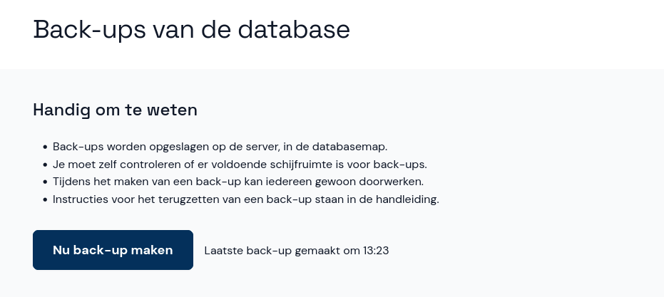 Back-up maken