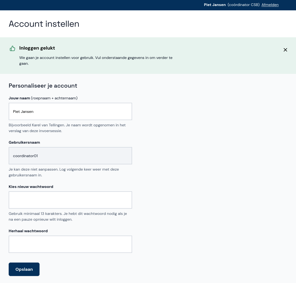 Account instellen