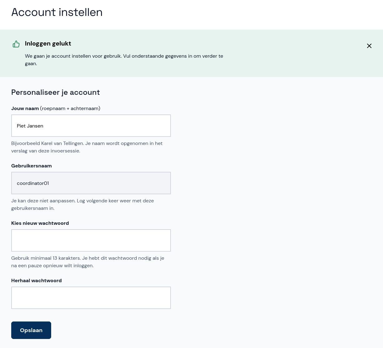 Account instellen