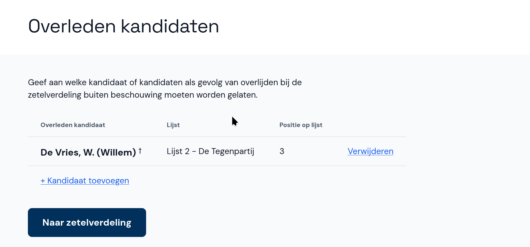Geselecteerde overleden kandidaten