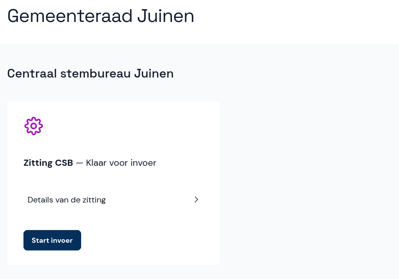 De invoer starten