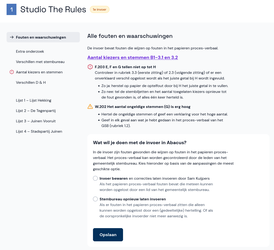 Fouten en waarschuwingen na invoer