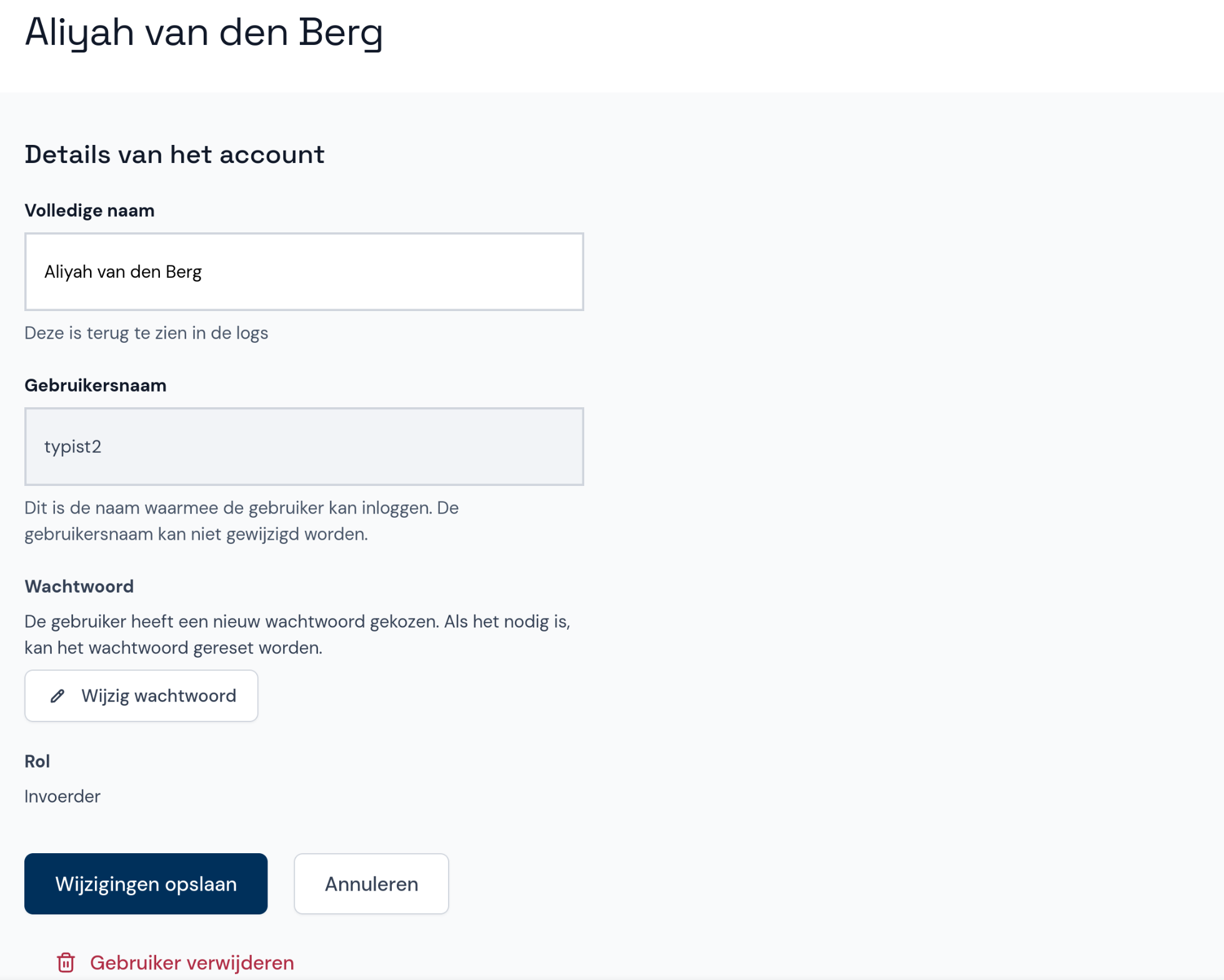 Gebruiker wijzigen als coördinator
