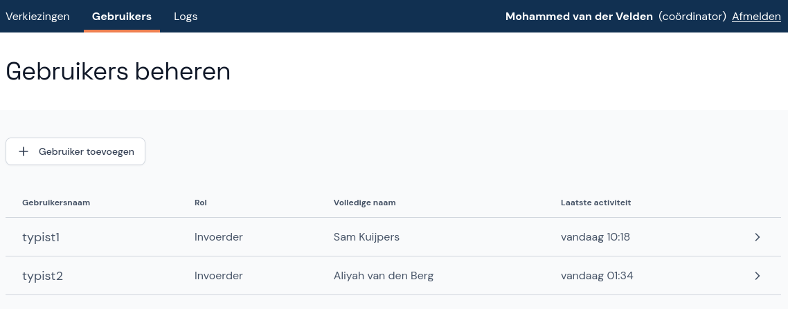 Gebruikers beheren als coördinator
