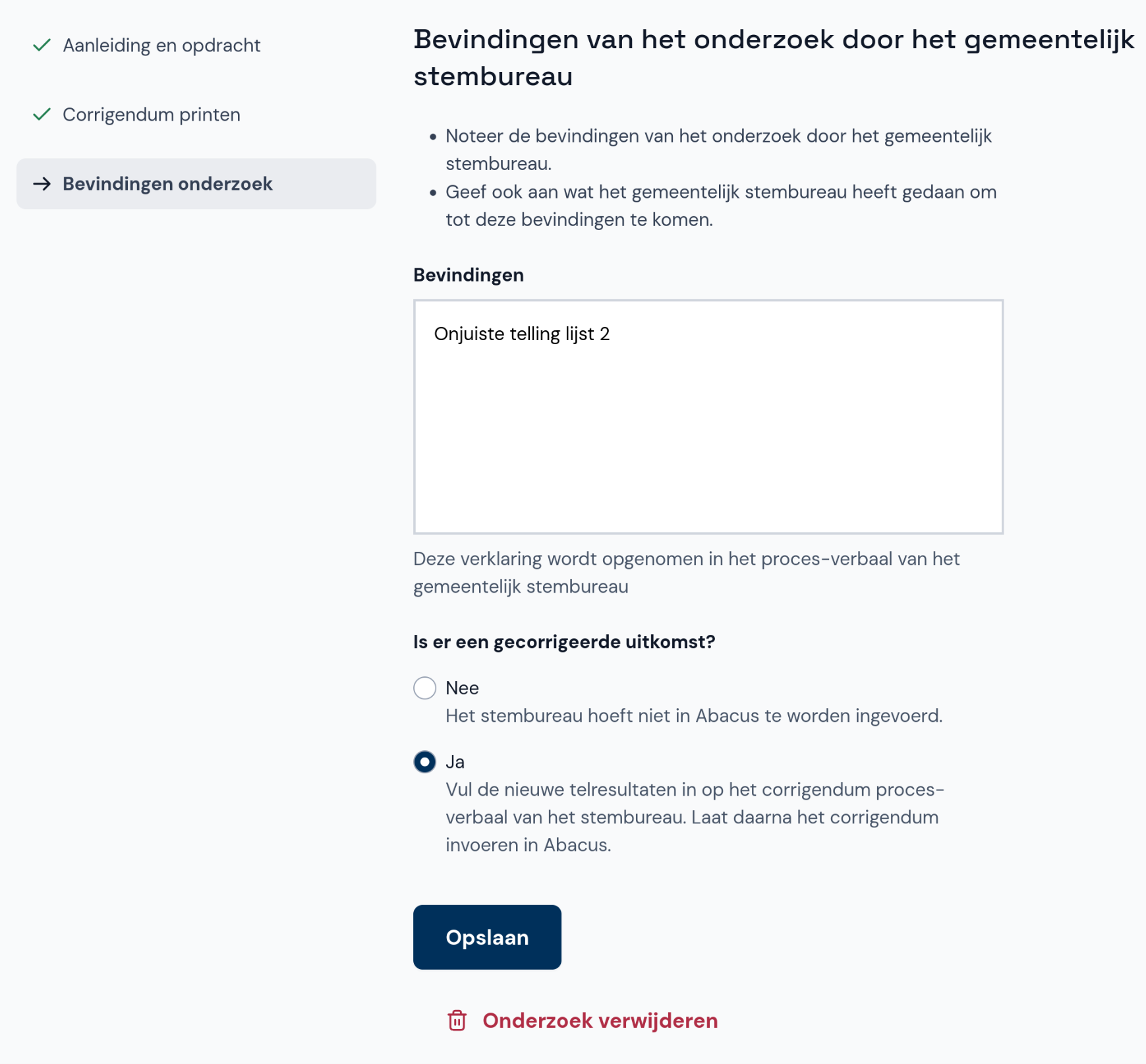 Bevindingen van onderzoeken
