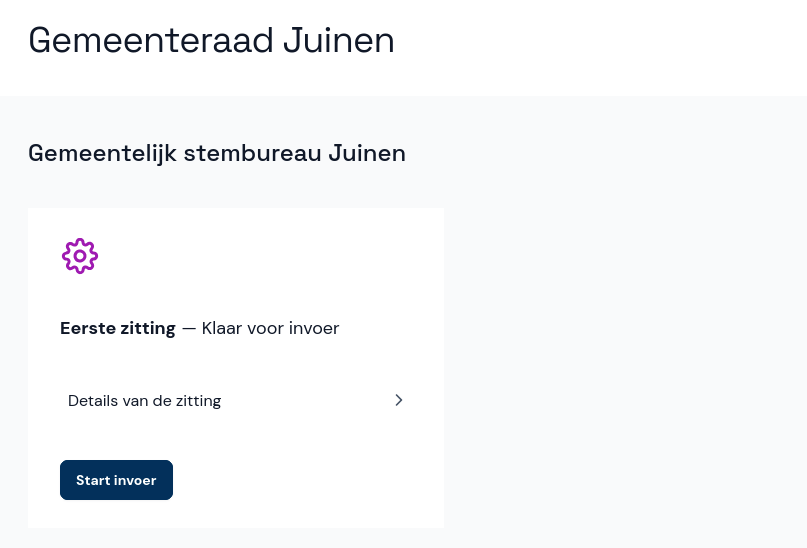 De invoer starten