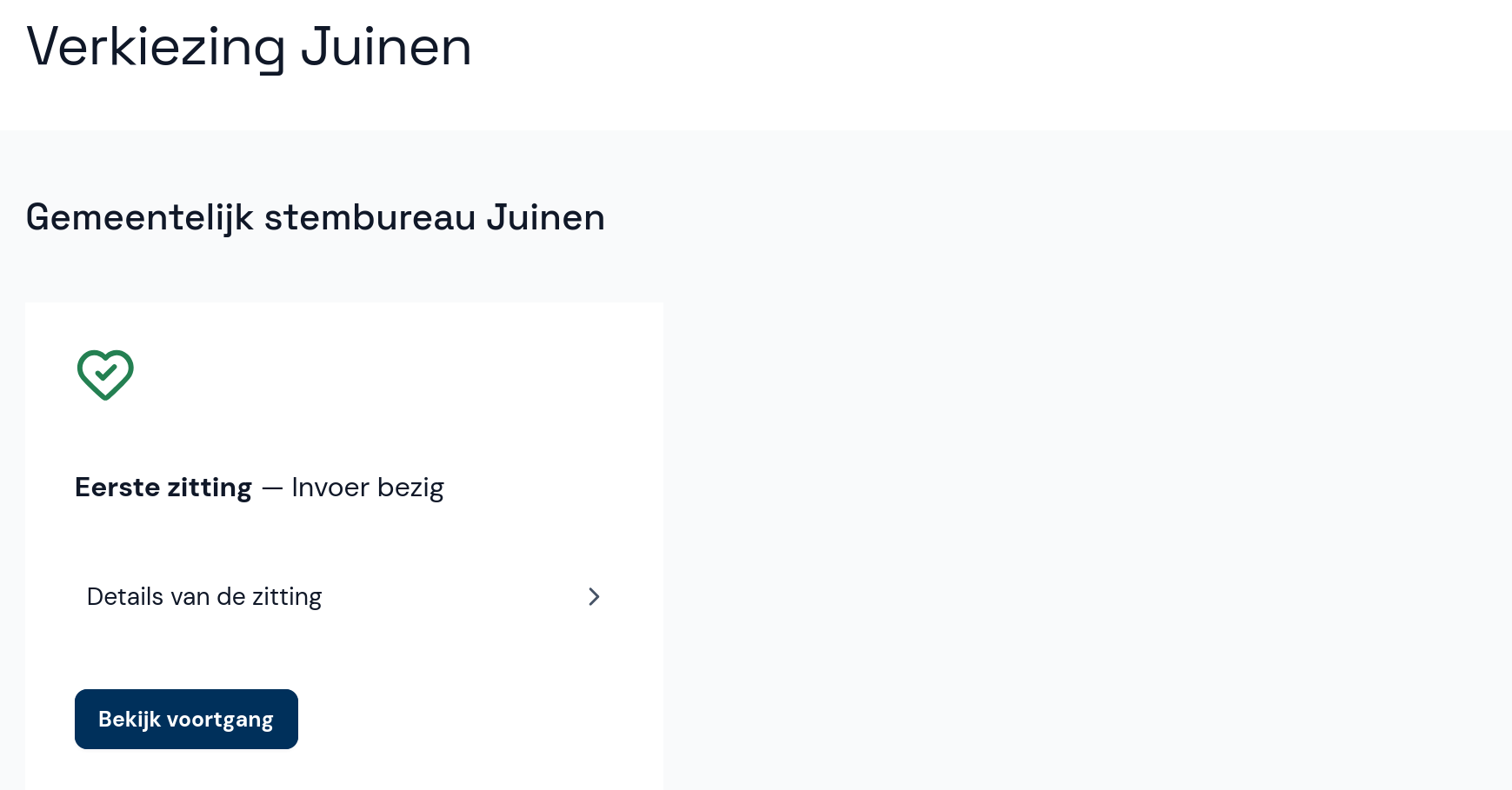 Overzicht van geselecteerde verkiezing