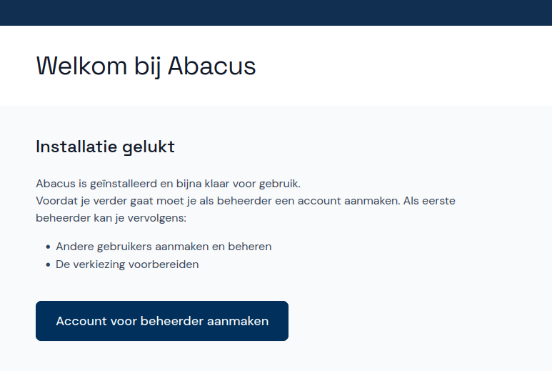 Verkiezingen beheren - Account voor beheerder aanmaken