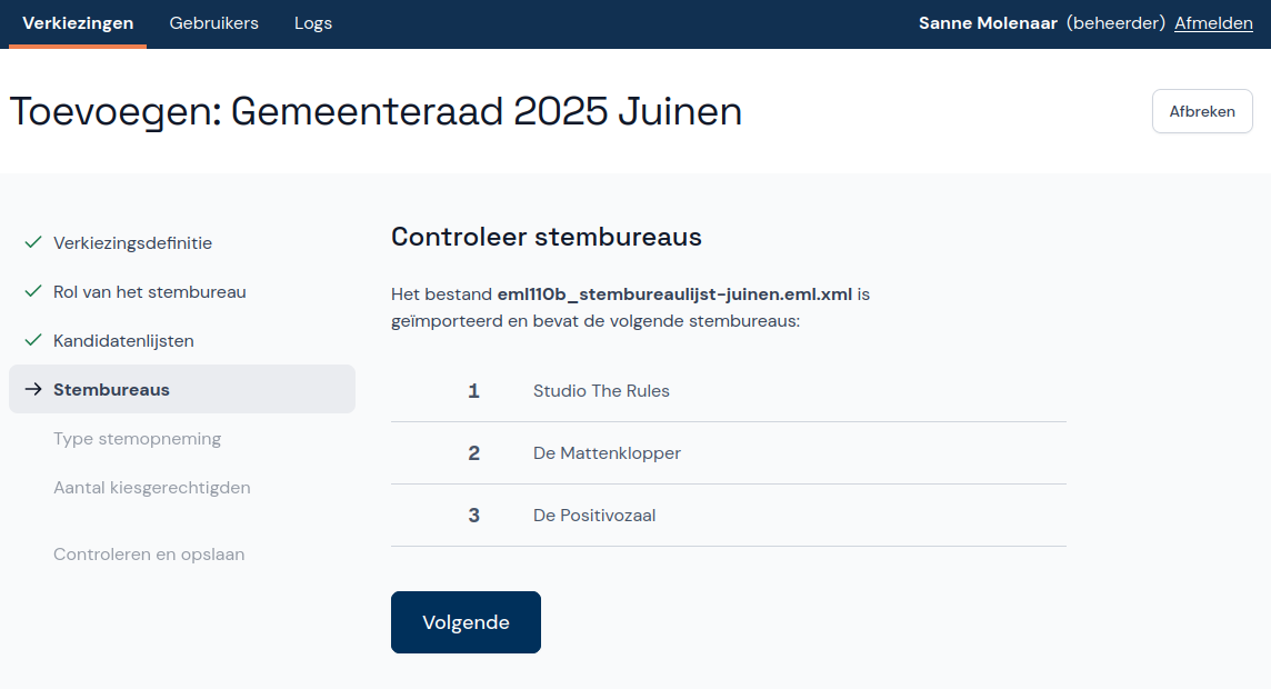 Controleer stembureaus