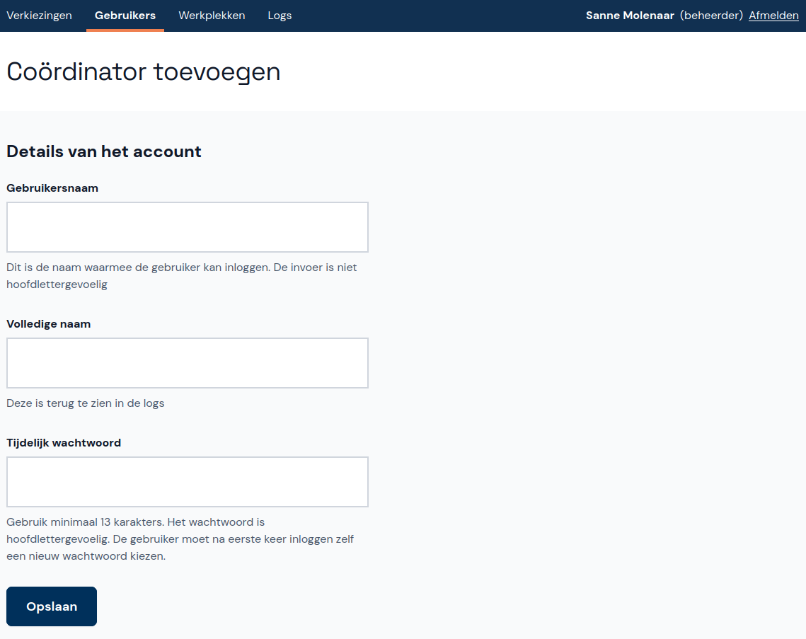 Gebruiker toevoegen