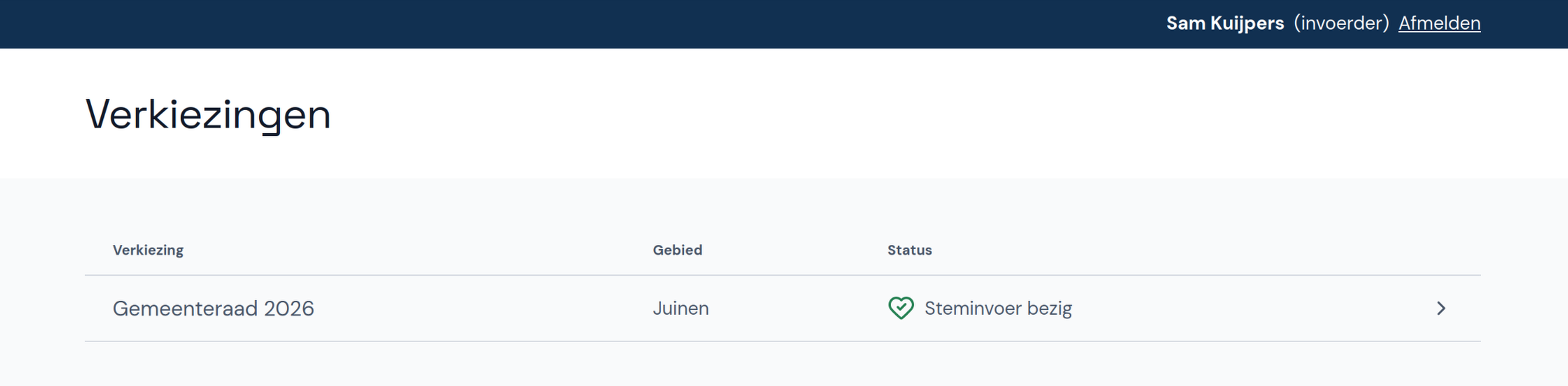Verkiezing selecteren