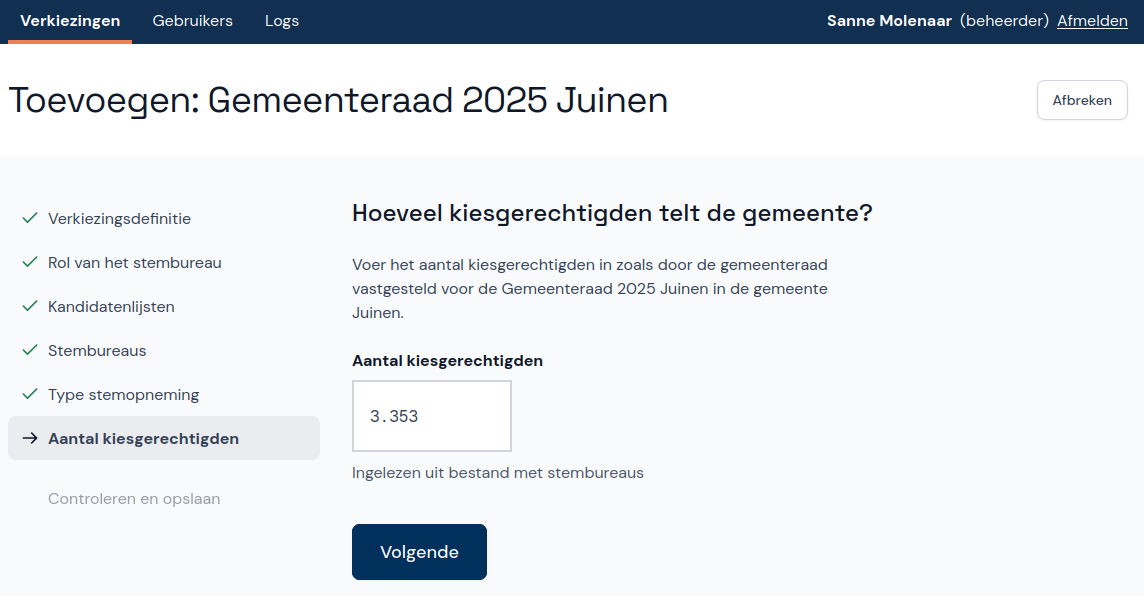 Kiesgerechtigden invullen