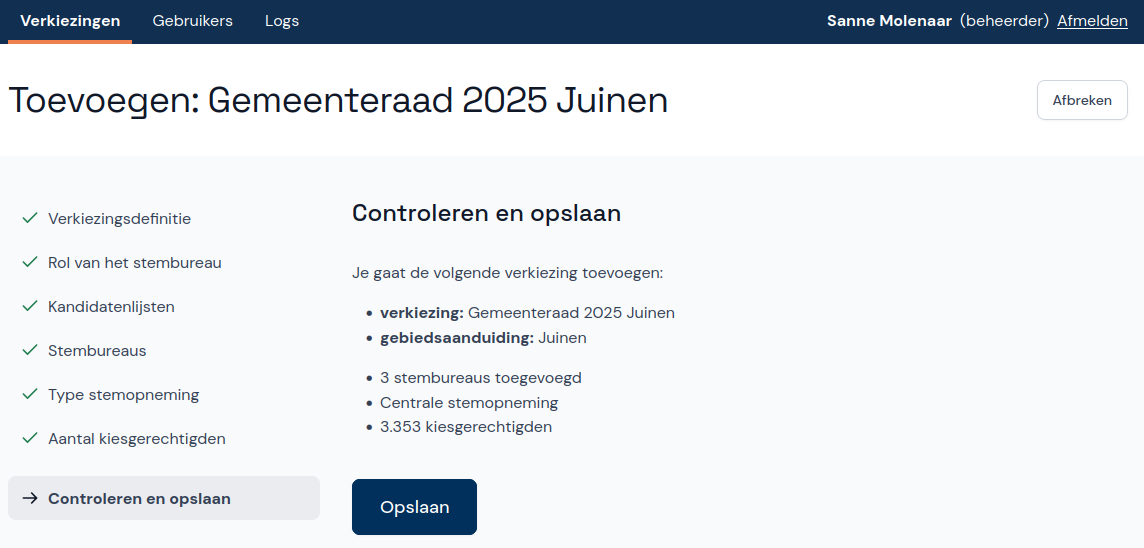 Controleren en opslaan