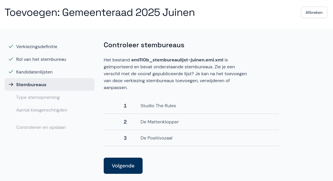 Controleer stembureaus