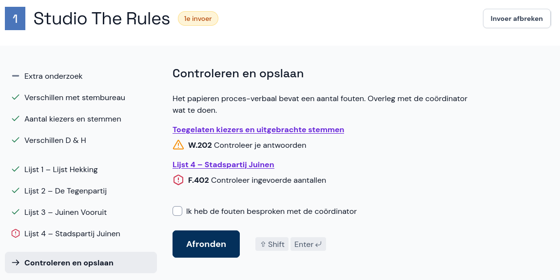 Fouten en waarschuwingen