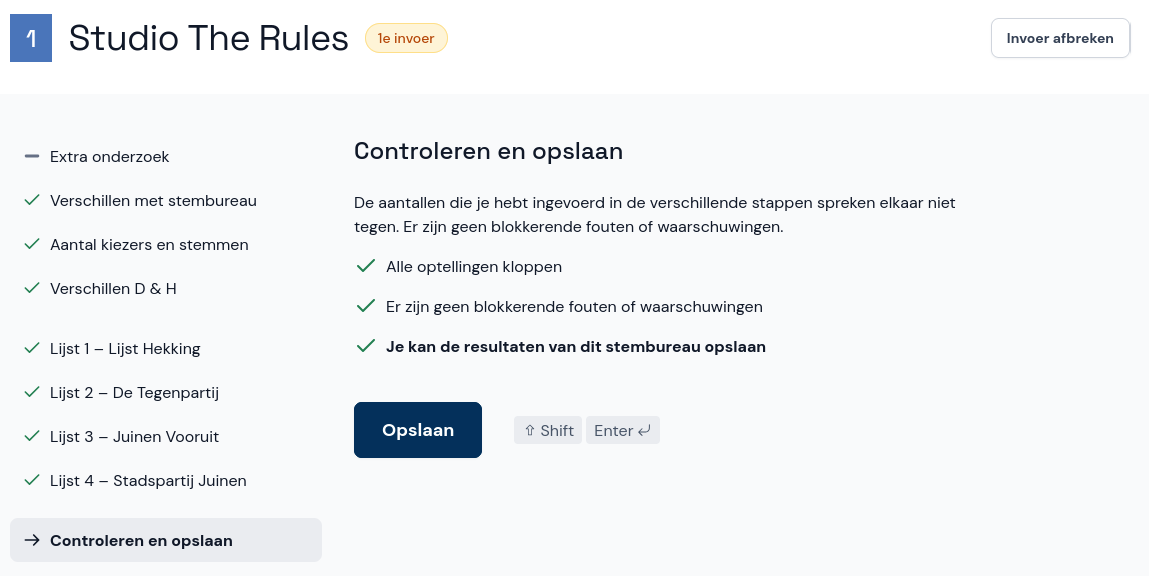 Controleren en opslaan