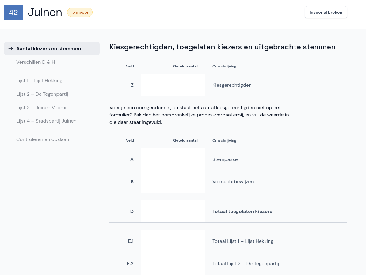 Toegelaten kiezers en uitgebrachte stemmen - CSB