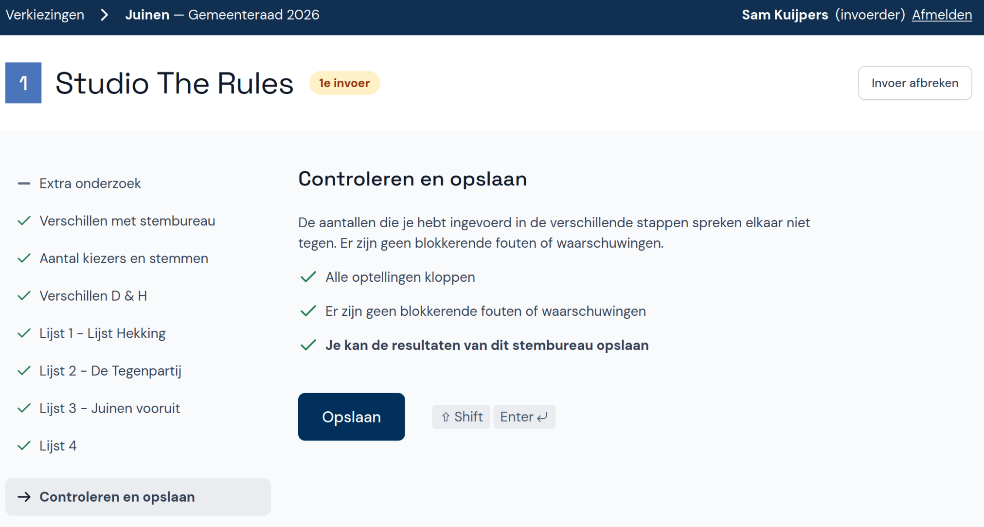 Controleren en opslaan